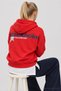 Hooded Printed Oversize Knitted Sweatshirt Lrn0080 Red - 3