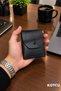Viral Genuine Leather Black Minimal Design Unisex Wallet - 2