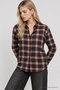 Plaid Patterned Woven Shirt Lyy0153 Anthracite Bordo - 4
