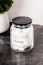 3-Piece Glass Cotton Set with Acrylic Black Vacuum Lid Transparent Labelled Bathroom Set 300 ml Cotton Storage Container Bathroom Organizer - 2
