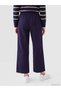 Peak New Season Navy Blue Belted Women's Pants - 4