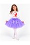 Girl's Ataturk Printed Long Sleeve T-Shirt, Lilac Bow Tutu Skirt and White Pantyhose 3-Piece Set