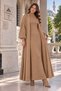 Women's Standing Collar Long Cardigan Knitwear Set - 2