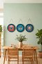 Ocean Themed 3-Piece Round Painting Set with String, Mdf Wood Wall Decor, Layered Look - 2