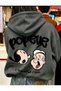 Unisex Popeye Printed 3-Thread Oversize Hooded Sweatshirt