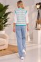 Women's Cotton Striped Sweater - 3