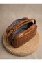 Genuine Leather Tan Men's Handbag and Shaving Bag (Three Features in One Bag) - 2