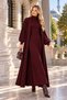 Women's Standing Collar Long Cardigan Knitwear Set - 6