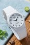 Women's Wristwatch with White Numbers Ultra Light 33mm Waterproof Silicone Watchband - 4