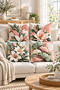 Digital Printing Lily Pattern Top Quality Suede 4-Piece Throw Pillow Cover Set (Double Sided) - 4