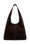 Women's Brown Suede Oversize Shoulder Bag - Soft Textured Suede Bag - Large Size Casual Vintage Shoulder Bag - 2