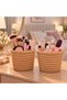 12X11 cm Mini 2-Piece Multi-Purpose Wicker-Look Mesh Basket, Pen Holder and Makeup Organizer, Decorative Storage Basket - 2