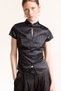 Fitted Hakim Collar Short Sleeve Blouse I9666Ax26Wn