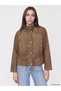 Nevavm Lcw Modest Khaki Drawstring Suede Look Women's Jacket with a Difference - 2