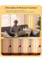 مصباح أرضي LED، مصباح قائم بذاته بطول 146 سم قابل للتعتيم بتصميم بسيط، فضي اللون - 2