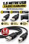 1.5 Meter Black Color USB Printer Cable Compatible with All Printers (Hp, Canon, Epson, Brother, Samsung, Xerox, Lexmark, Pantum) - 6