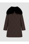 Peak New Season Brown Hooded Quilted Oversize Women's Puffer Coat - 6