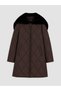 Peak New Season Brown Hooded Quilted Oversize Women's Puffer Coat - 5