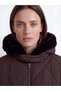 Peak New Season Brown Hooded Quilted Oversize Women's Puffer Coat - 3