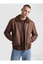 Esvab • Modern & Distinctive Relax Fit Fur Collar Men's Leather Look Coat