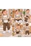 Baby Boy Safari Patterned Zippered Cardigan-Jacket T-Shirt Pants 3-Piece Set - 2