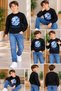 Boys' White Sweatshirt with Blue Camouflage Print, Crew Neck, Long Sleeve Top - 2
