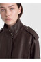 Esvab • Modern & Distinctive Stand Collar Women's Leather Look Jacket - 4