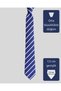 White Striped Navy Blue Silk Tie – 7.5 cm Wide - 3