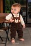 Baby Boy Set Teddy Bear Salopet Set 2-Piece Linen Shirt Overalls Set Seasonal 6 9 12 18 24 Months