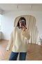 Plaid Roll Neck Oversize Knitwear Sweater