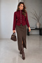 Women's Stand Collar Ruffle Detailed Button Knitwear Cardigan - 4