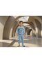 Dinosaur Printed Blue Boys' Top and Bottom Set