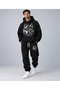 Geometric Wolf Printed Hooded Tracksuit Set