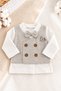 Baby Boy Boxed Premium Horse-Themed 5-Piece Hospital Discharge Set Newborn Cotton Cap Bow Tie Vest Look - 3