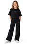 Girls' Summer Black Suit Set Oyşoh Fabric Bottom and Top Set 2 Pieces - 2