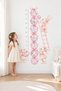 Pastel Pink Rabbit Height Meter Wall Sticker with Bow Disco Ball Children's Room Decoration