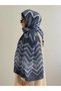 Zigzag Pattern Muslin Shawl - Indigo - 2