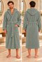 Hooded Unisex Rashell Bathrobe with Pockets, Soft Textured - 2
