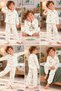 Boy's Patterned Buttoned Long Sleeve Pajama Set Bottom Top Set - 3