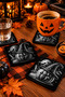 Halloween (Boo Ghost and Pumpkin Patterned) Themed Acrylic Laser-Engraved Coaster (Felt Base) - 5