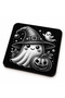 Halloween (Ghost with Witch Hat and Pumpkin Pattern) Themed Acrylic Laser-Engraved Coaster (Felt Base) - 7