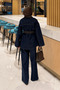 Pocket Detailed Buttoned Trousers Denim Suit - 62807 - Navy Blue - 2