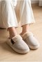 Unisex, Plush Lined, Button Detail, Closed Front, Thick Sole, Comfortable House Slippers - 6