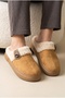 Unisex, Plush Lined, Button Detail, Closed Front, Thick Sole, Comfortable House Slippers