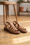 Women's Genuine Leather Multi-Strap Flat Sole Gladiator Casual Sandals - 2