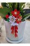 UAE National Day Hair Bow Accessory, Red and Green Bow Tie with White and Black Tails (Bow Clip) - 2