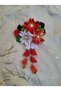 UAE National Day Hair Bow Accessory, Red and Green Bow Tie with White and Black Tails (Bow Clip) - 3