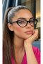 Cat Eye Black Frame Numberless Style Glasses - 3