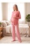 New Season Pomegranate Flower Winter Special Design Long Sleeve Maternity Pajama Set with Hidden Breastfeeding Feature - 5