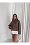 Checked Double-Breasted Collar Buttoned Bomber Jacket - 7